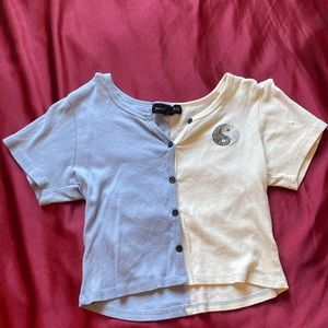 Yin Yang social scene small crop top